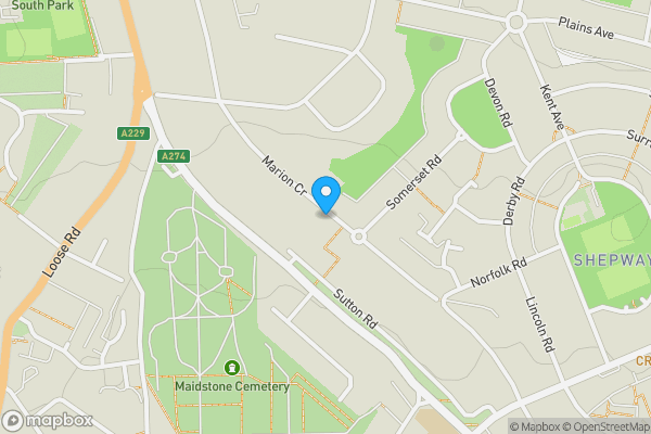Map location for Marion Crescent, Maidstone, Kent, ME15 7EY