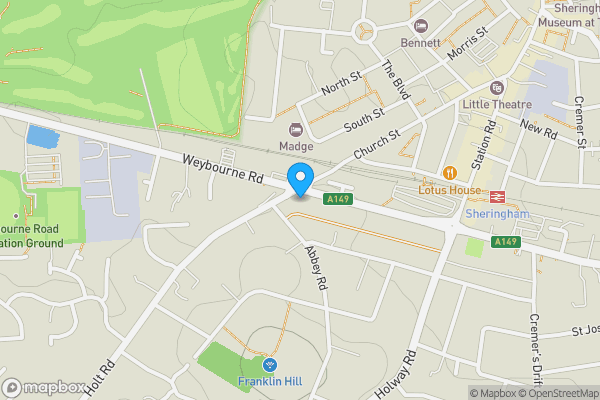 Map location for White Lodge, 2 Cromer Road, Sheringham, Norfolk NR26 8RP