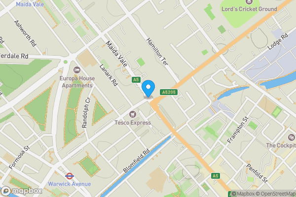 Map location for 8 Maida Vale, London, W9 1TH