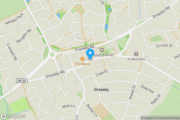 Map location for Greasby Road, Wirral, Merseyside, CH49 3NG