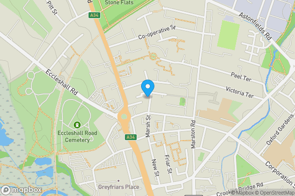 Map location for 19 Marsh Street, Stafford ST16 3BQ