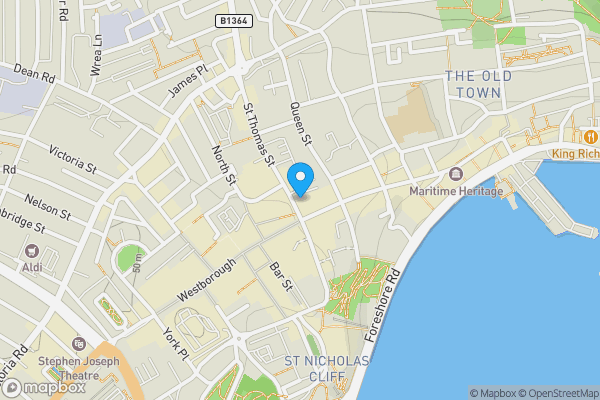 Map location for 7-13 St. Thomas Street, Scarborough, North Yorkshire, YO11 1DY
