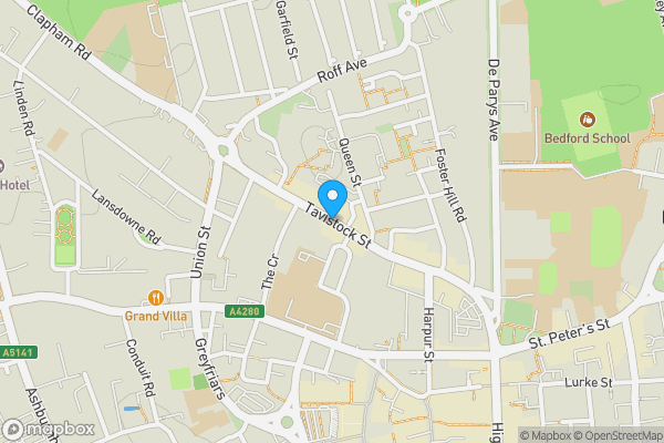 Map location for Tavistock Street, Bedford, Bedfordshire, MK40 2HB