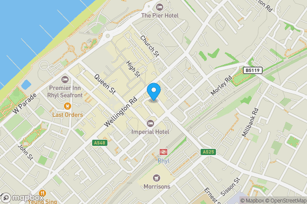 Map location for 66 66A High Street and 1A Wellington Road, Rhyl, LL18 1UB