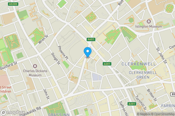 Map location for 5 Rosebery Court, Rosebery Avenue, Clerkenwell, London EC1R 5HP