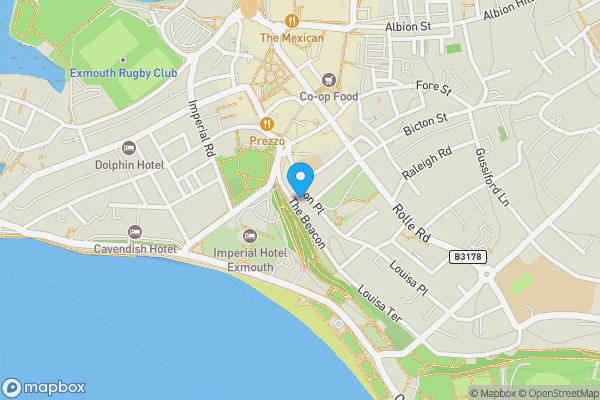 Map location for Nelson House, 6 The Beacon, Exmouth, Devon EX8 2AG