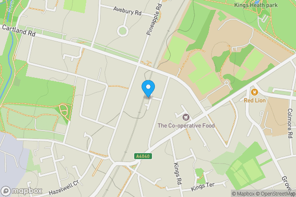 Map location for 57 Bloomsbury Grove, Birmingham, B14 7NU