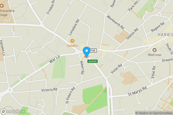 Map location for 11 Harborne Park Road, Harborne, Birmingham, B17 0DE