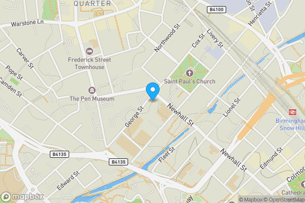 Map location for Apartment 39, 32 George Street, Birmingham, West Midlands B3 1QG