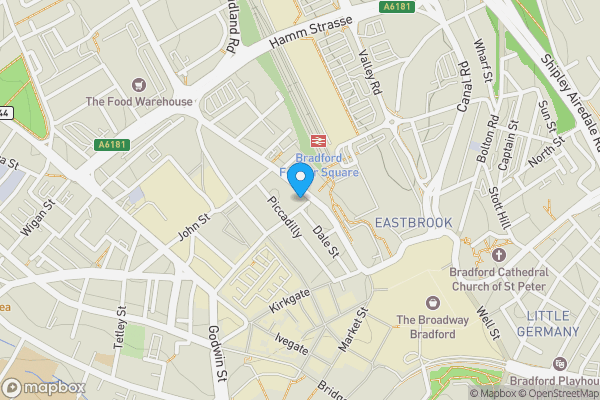 Map location for Flat 43, Netherwood Chambers 1A, Bradford, West Yorkshire BD1 4PB