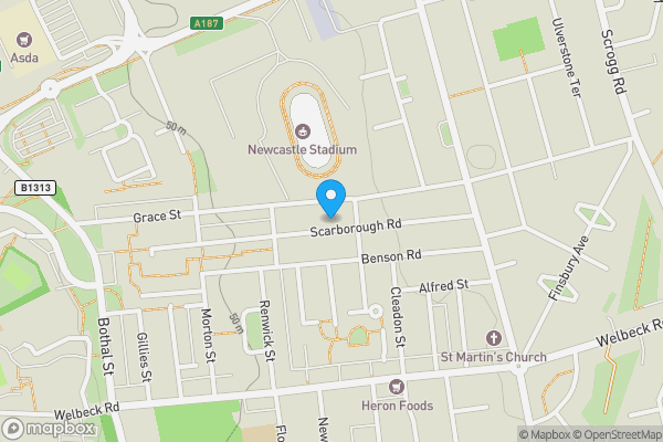 Map location for 227 Scarborough Road, Newcastle upon Tyne, Tyne and Wear, NE6 2RX