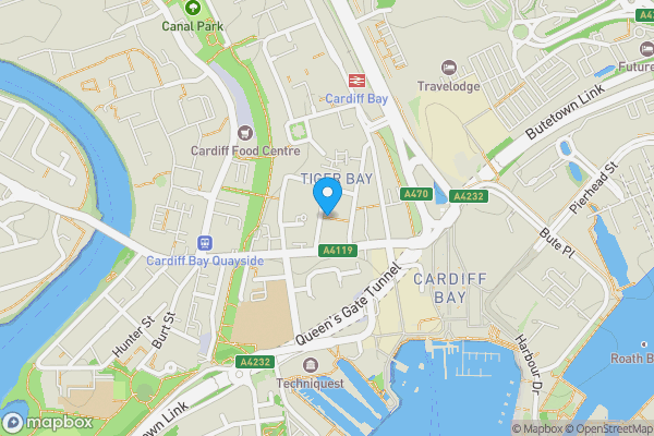 Map location for 1 Mount Stuart Arcade, Cardiff, Glamorgan, CF10 5ES