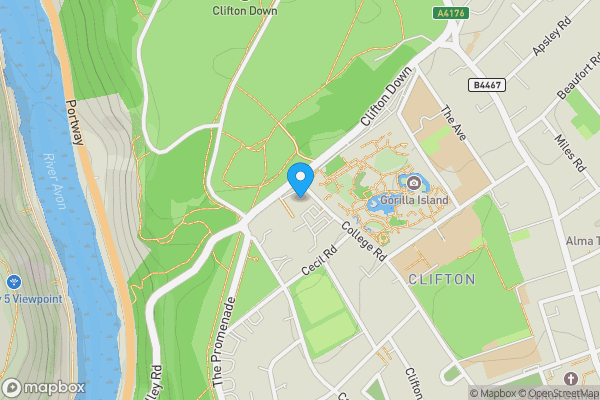 Map location for Top Floor Flat, 50, College Road, Clifton, BS8 3HX