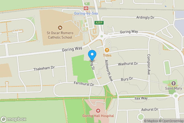 Map location for Goring Street, WORTHING, West Sussex, BN12 5AJ