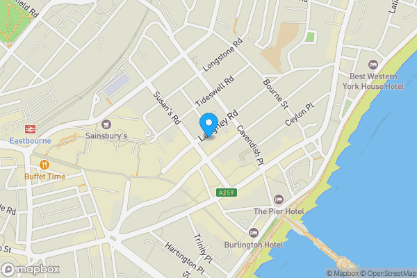 Map location for Flat 2, 34 Langney Road, Eastbourne, East Sussex, BN21 3JP