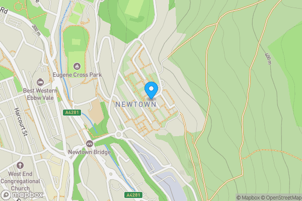 Map location for 8 Parc Bychan, Newtown, Ebbw Vale, Gwent, NP23 5FB
