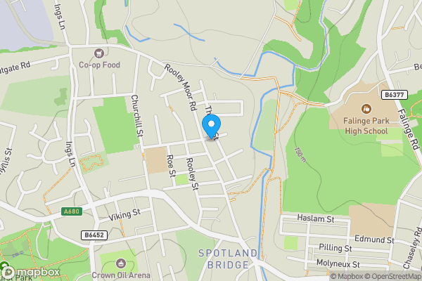Map location for 74 Rooley Moor Road, Rochdale, Manchester, OL12 7BS