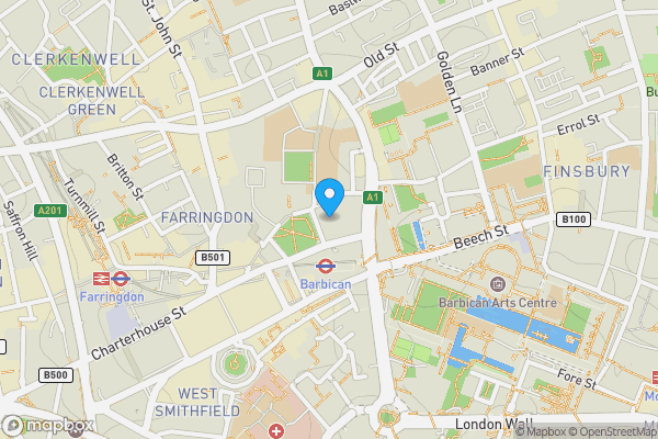 Map location for Flat 87 Florin Court, 6-9 Charterhouse Square, Barbican, London, EC1M 6EX
