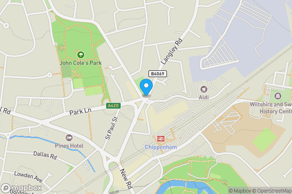 Map location for Langley Road, Chippenham, Wiltshire, SN15 1DS