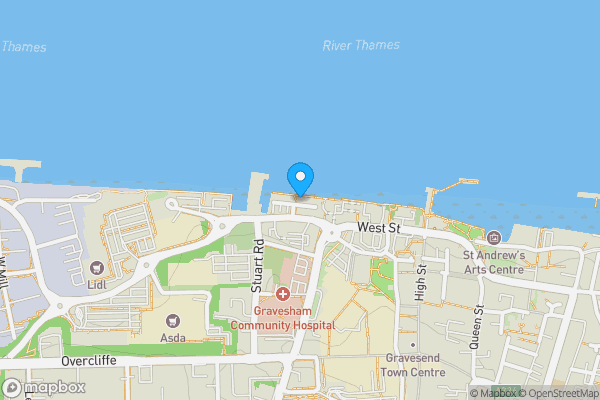 Map location for Flat 63, Russell Quay, West Street, Gravesend, Kent DA11 0BP