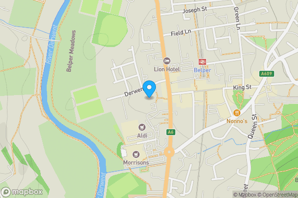 Map location for Land to the rear of Ada Belfield, Derwent Street, Belper DE56 1UQ