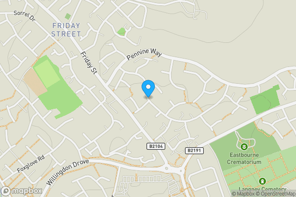 Map location for Mendip Avenue, Eastbourne, East Sussex, BN23 8HP