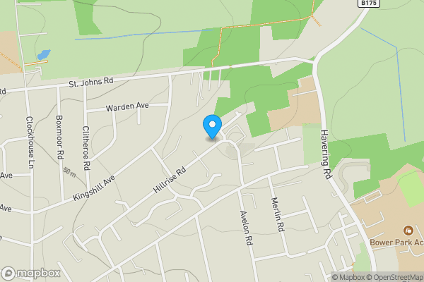 Map location for 231 Hillrise Road, Collier Row, Romford, Essex, RM5 3BW