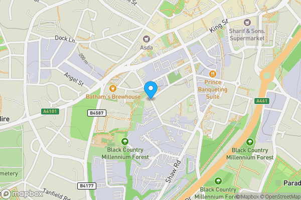 Map location for Churchfield Street, Dudley, West Midlands, DY2 8QU