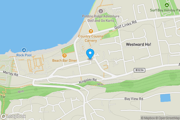 Map location for Westbeach, Westward Ho, Bideford, Devon, EX39 1LQ