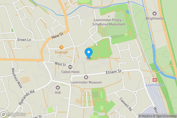 Map location for 9 Corn Square Leominster Herefordshire HR6 8LT