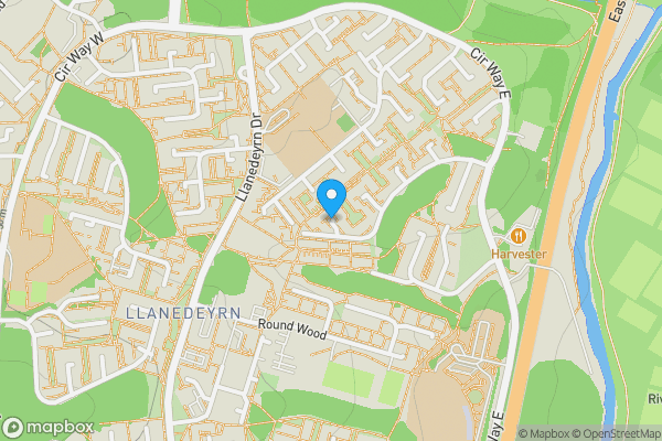 Map location for Coed-y-Gores, Cardiff, South Glamorgan, CF23 9NU