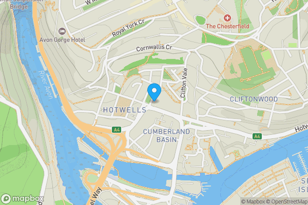 Map location for 15, Dowry Square, Hotwells, BS8 4SH