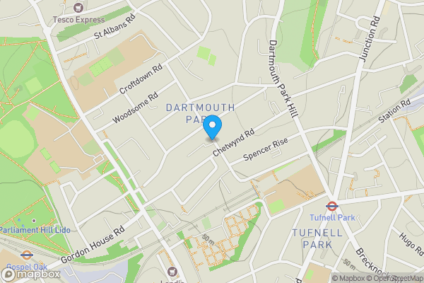 Map location for The Dartmouth Arms, 35 York Rise, Tufnell Park, London NW5 1SP
