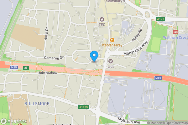 Map location for 118 Lodge Crescent, Waltham Cross, Hertfordshire, EN8 8BJ