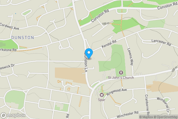 Map location for 51 Dunston Lane, Chesterfield, Derbyshire, S41 8EY