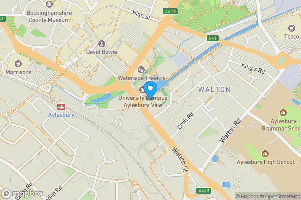 Map location for Flat H Kingfisher House, 61 Walton Street, Aylesbury, Buckinghamshire, HP21 7FS