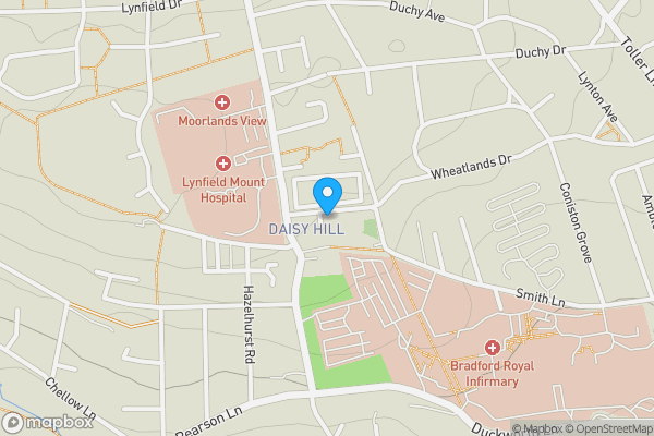 Map location for Daisy Hill Hall, Daisy Hill Back Lane Bradford, BD9 6DJ