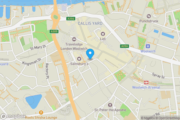 Map location for Flat 405 The Vista Building, 30 Calderwood Street, Woolwich, London, SE18 6JG