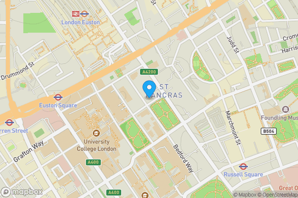 Map location for Flat 31, Tavistock Court, Tavistock Square, London, WC1H 9HE