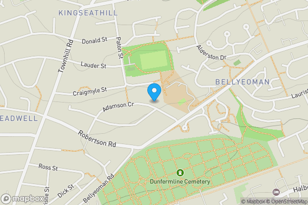 Map location for 75 Adamson Crescent, Dunfermline, KY12 0AX