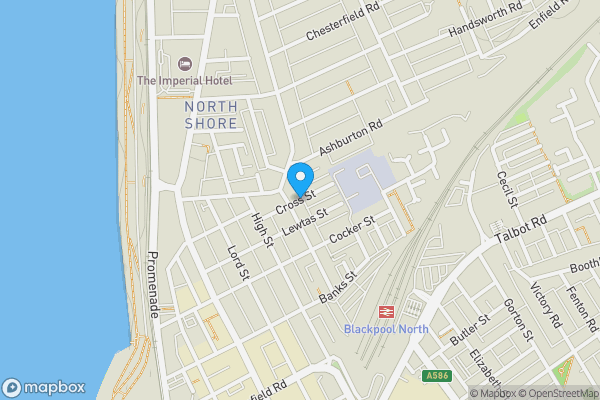 Map location for North Shore Club, Cross Street, Blackpool, Lancashire FY1 2EA
