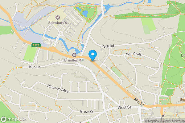 Map location for Land at 113 Mill Street, Leek, Staffordshire ST13 8EU