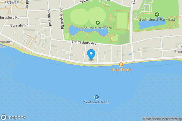 Map location for 121A Eastern Esplanade, Southend-on-Sea, Essex, SS1 2YH