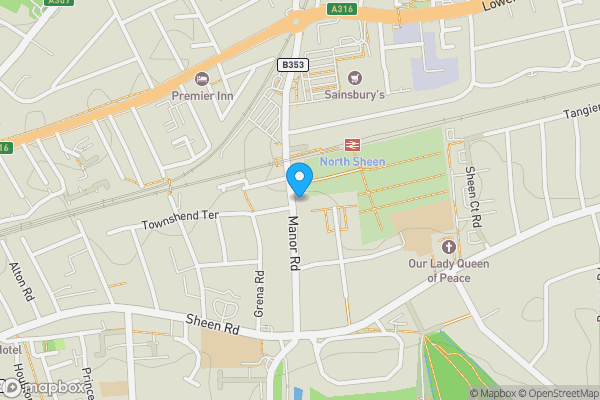 Map location for 59 Manor Road, Richmond TW9 1YA
