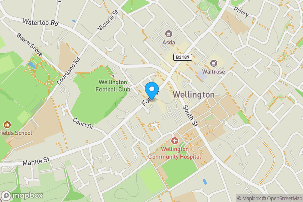 Map location for Suites 1-3, 28-30 Fore Street, Wellington, Somerset, TA21 8AQ