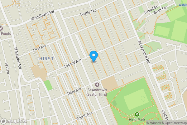 Map location for 94 Rosalind Street, Ashington, Northumberland, NE63 9BW