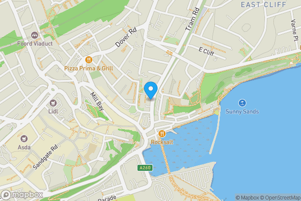 Map location for 1 George Stone House, Tram Road, Folkestone, Kent, CT20 1QR