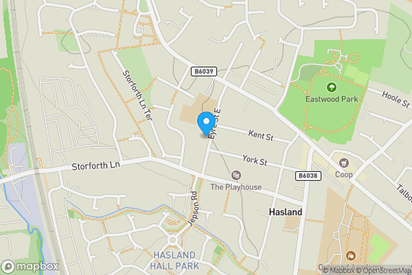 Map location for 41 Eyre Street East, Chesterfield, Derbyshire, S41 0PE