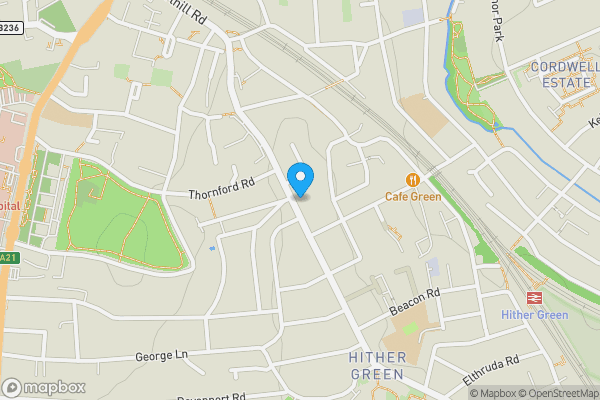 Map location for Flat 10, 161 J, Hither Green Lane, Lewisham, London, SE13 6QF