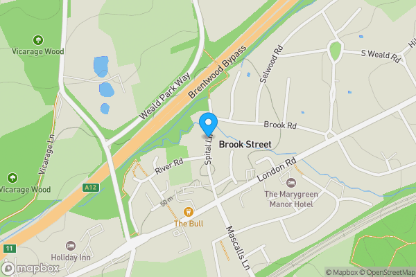 Map location for Spital Lane, Brentwood, Essex, CM14 5NT